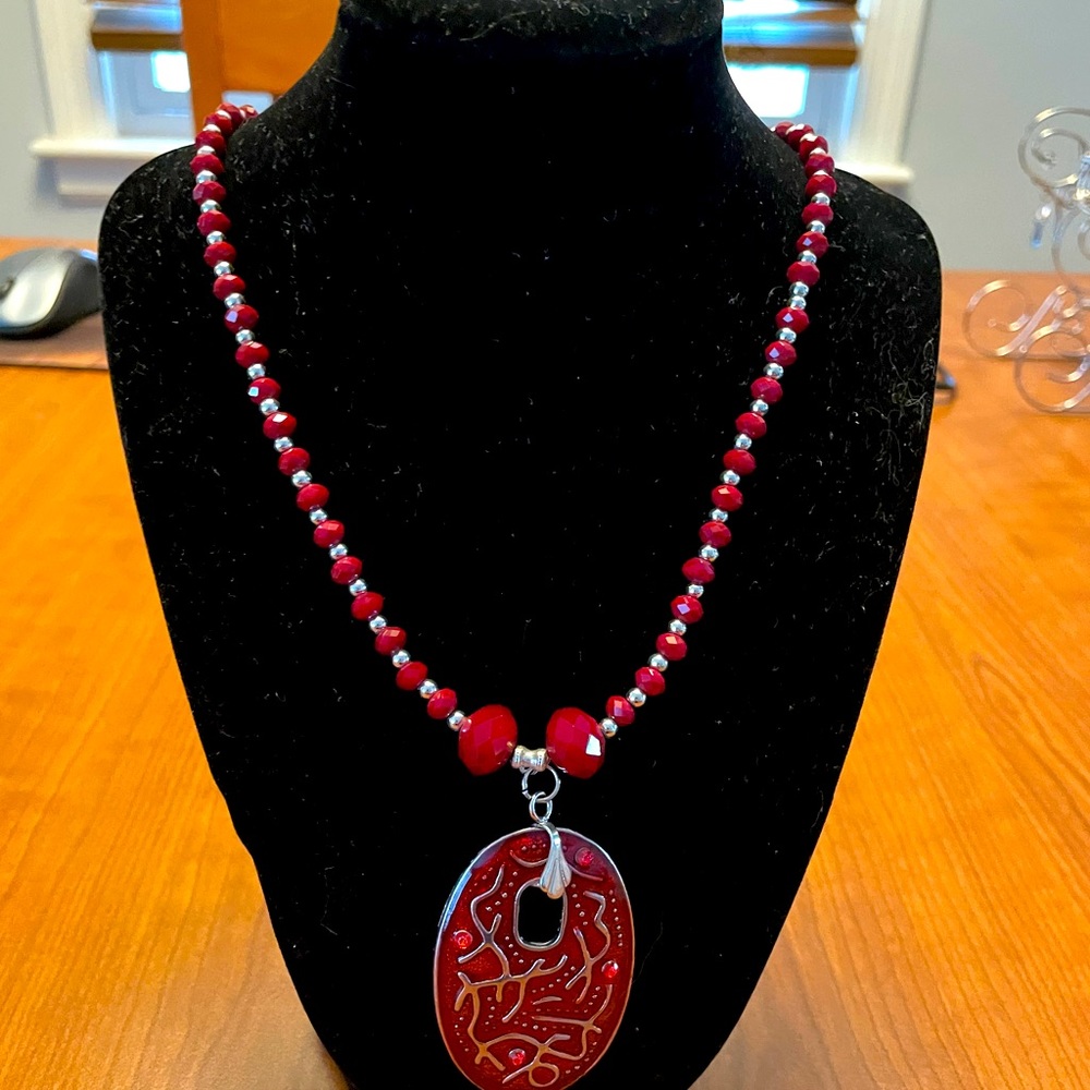 Handcrafted beaded necklace.